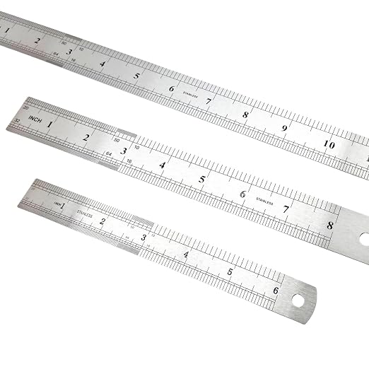 3 Pack Stainless Steel Ruler Set, 12 Inch Metal Rulers, Steel Rulers Metric - Image 8