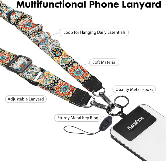 Icycay Phone Lanyard Crossbody, Boho Cell Phone Strap - Image 3