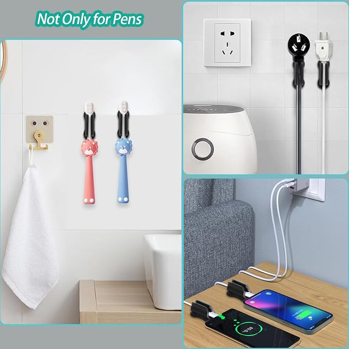 Adhesive Pen Holder for Wall Pencil Holder for Desk Organizer, Marker Holder - Image 7