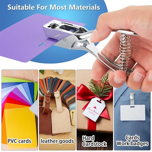 IMLIKE Badge Hole Punch for ID Cards:All Metal Handheld Slot Hole Punch - Image 2