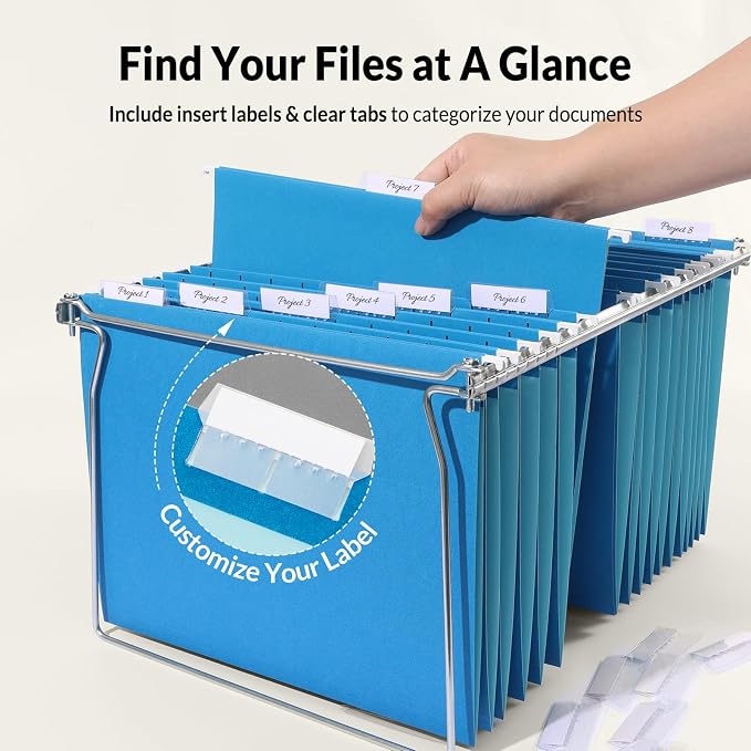 SUNEE 25 Pack Hanging File Folders, Hanging File Folders Letter Size - Image 2