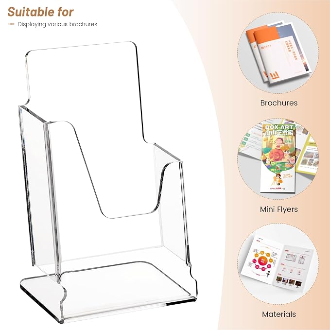 HeZone Acrylic Brochure Holder 4x9 Inch, Leaflets - Image 7