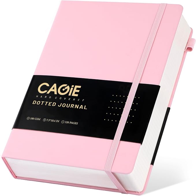 CAGIE Bullet Dotted Journal Notebook 320 Pages 100 GSM Paper Hardcover B5 Dot by CAGIE