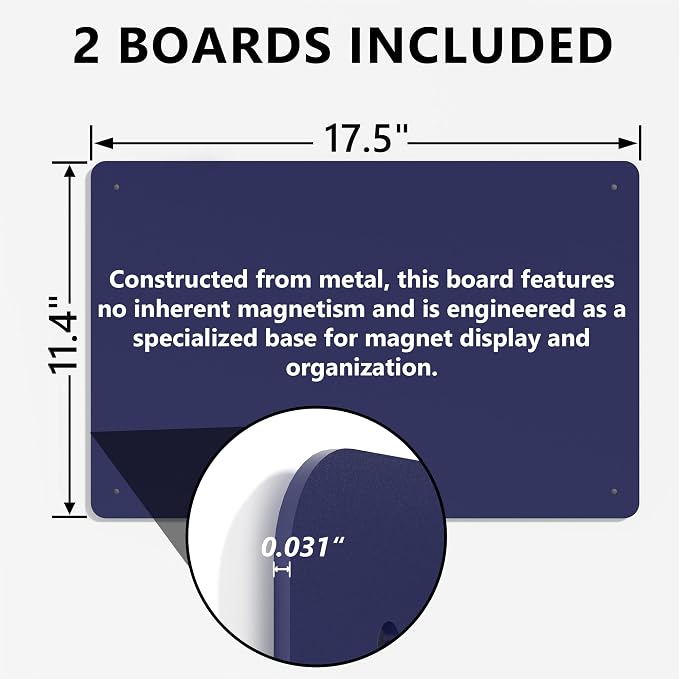 2 Pack Magnetic Board for Wall, 17.5" x 11.4" Magnet Bulletin Memo Board - Image 3
