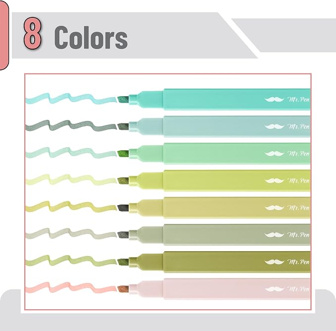 Mr. Pen- Aesthetic Highlighters No Bleed, 8 Pack, Cute Highlighters Assorted - Image 2