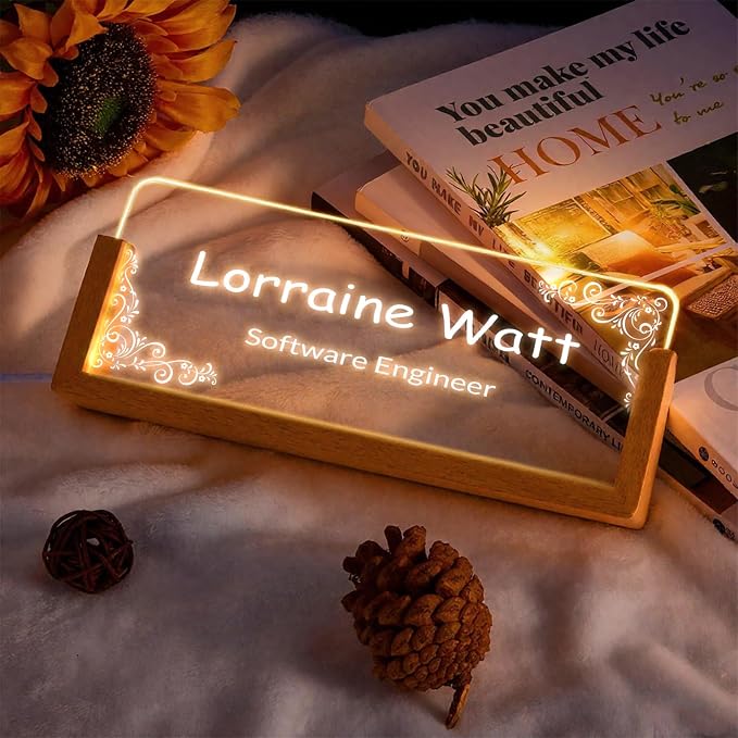 Custom Desk Name Plate, Light Up Acrylic Office Sign, Personalized Gift - Image 4