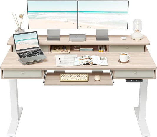 FEZIBO 55'' x 24" Height Adjustable Electric Standing Desk by FEZIBO