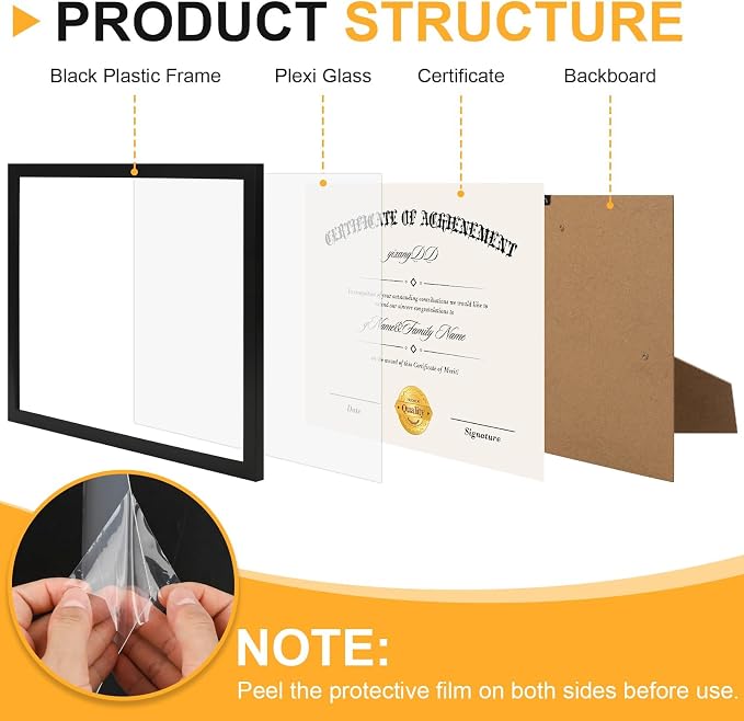 YixangDD 12 Pack Certificate Frames 8.5 x 11, College Diploma Frame - Image 2