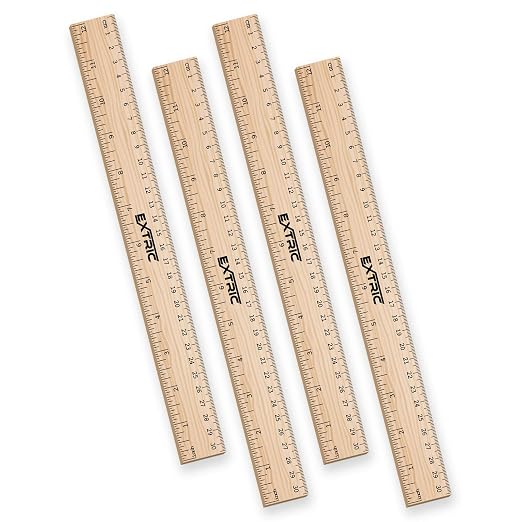 Rulers 12 Inch, Rulers Bulk Wooden Ruler by EXTRIC