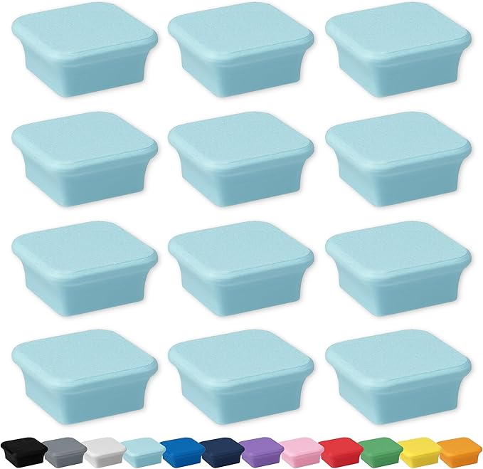 Glassboard Studio MiniBar Magnet - Strong Neodymium Rare Earth Magnets for Fridge, Whiteboard, Locker & Magnetic Glassboards - Ideal for Crafting & Office Use - Strong Fridge Magnets (Ice Blue, 12)-DeskLoop Office