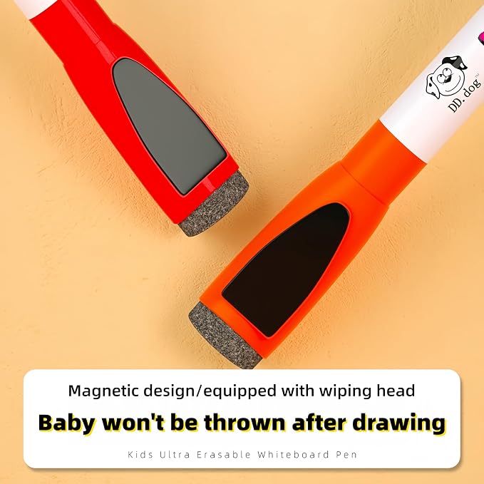 12 Colors Dry Erase Markers for Kids, Magnetic Whiteboard Pens - Image 3