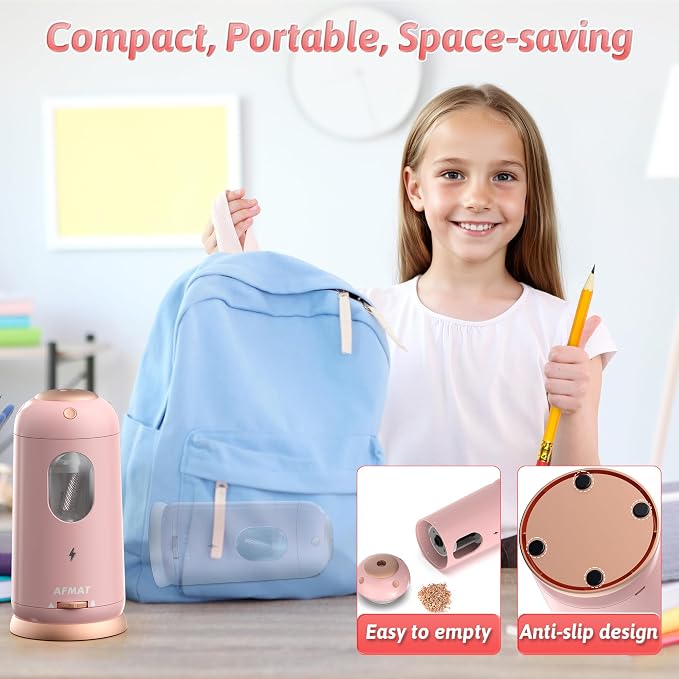 AFMAT Electric Pencil Sharpener, Auto in & Out, Fully Automatic Pencil Sharpener - Image 6