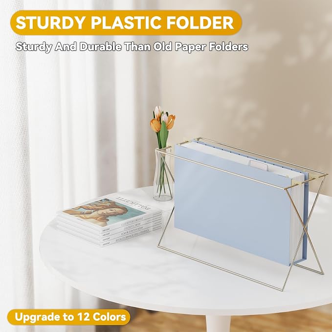 Legal Size Plastic Hanging File Folders Extra Capacity, 12 Pack Sturdy Legal - Image 2