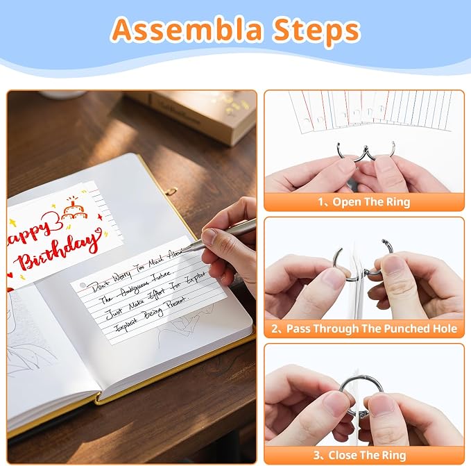 Index Cards 3x5 Inches, Punched Lined Study Card Ruled Flashcards Notecards - Image 4