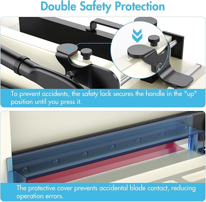 Paper Cutter 12 Inch, Heavy Duty Paper Cutter for A4 Paper, Guillotine Paper Cutter 400 Sheet Capacity, Solid Steel Construction, Beige-DeskLoop Office