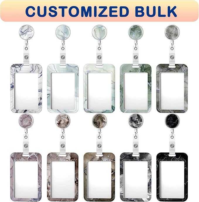 Photo Personalized Badge ID Card Holder Custom Retractable Badges Reel Clip - Image 6