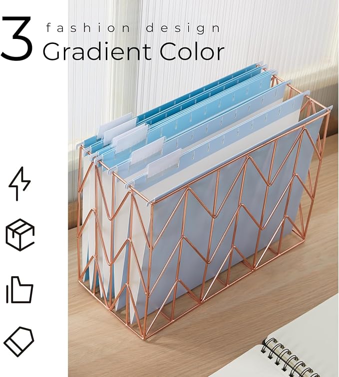 Y YOMA 6 Pack Gradient Hanging File Folders Letter Size Decorative Hanging - Image 2