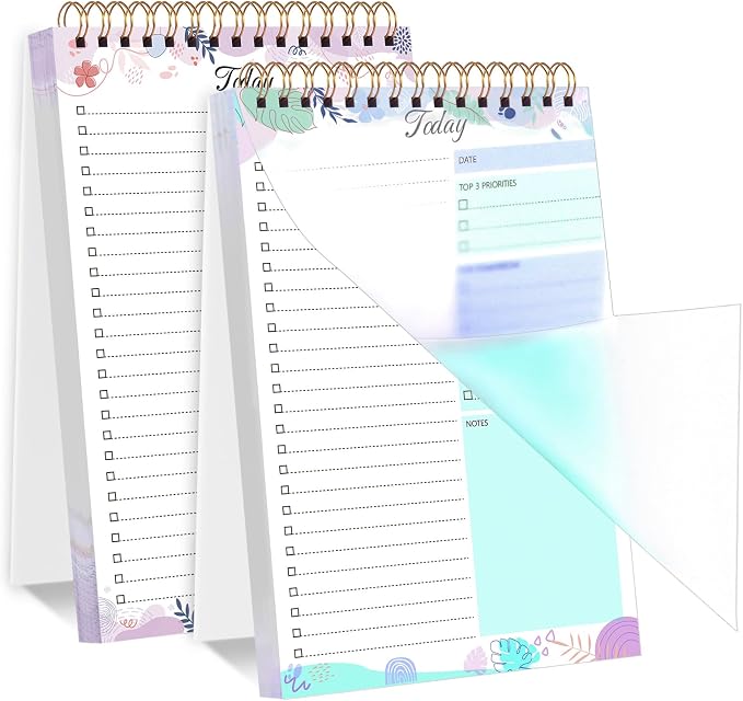 Thboxes 2 Packs To Do List Notepad, 104 Pages To Do List Notebook A5 Undated by Thboxes