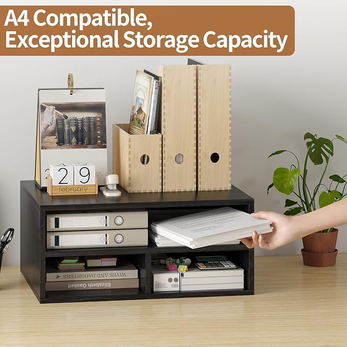Desktop Printer Table with Storage, 2 Tier Printer Stand - Image 5