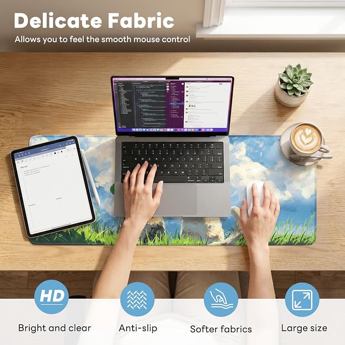 Desk Mat, Big Desk Pad, 31.5x11.8 Inches Extended Big Gaming Mouse Pad - Image 2