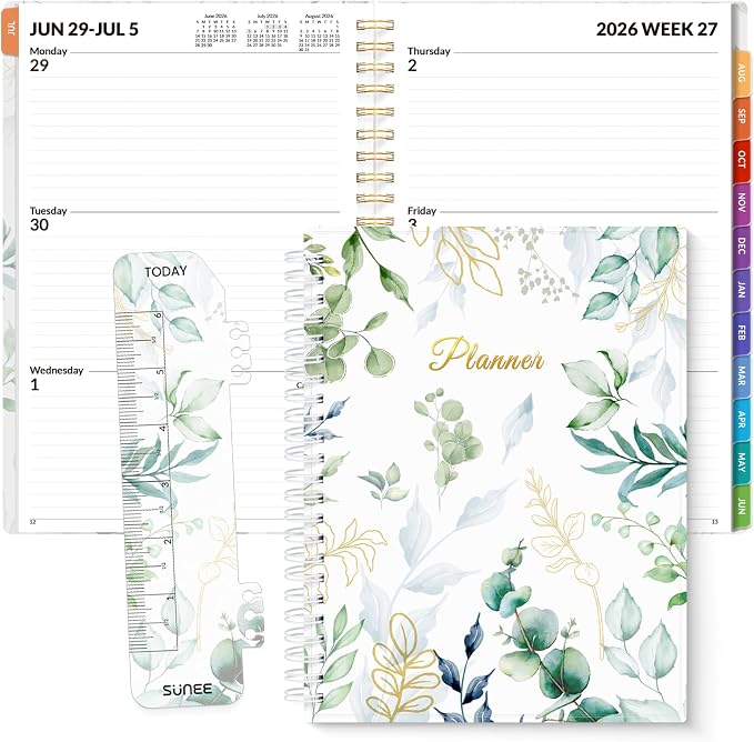 SUNEE Academic Planner 2026-2027 – Weekly & Monthly Planner, July 2026 to June by SUNEE