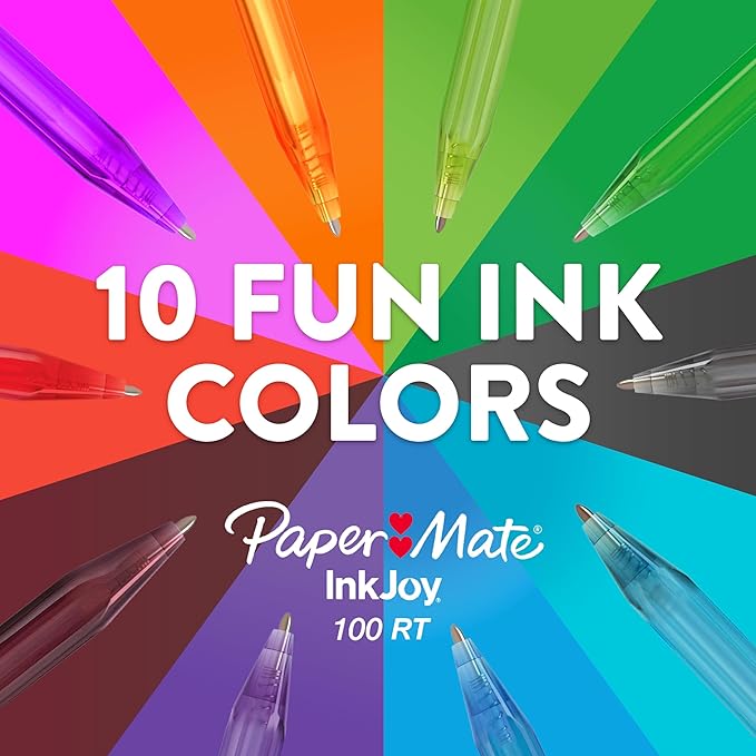 Paper Mate InkJoy 100RT Retractable Ballpoint Pens, Medium Point, Journaling - Image 6
