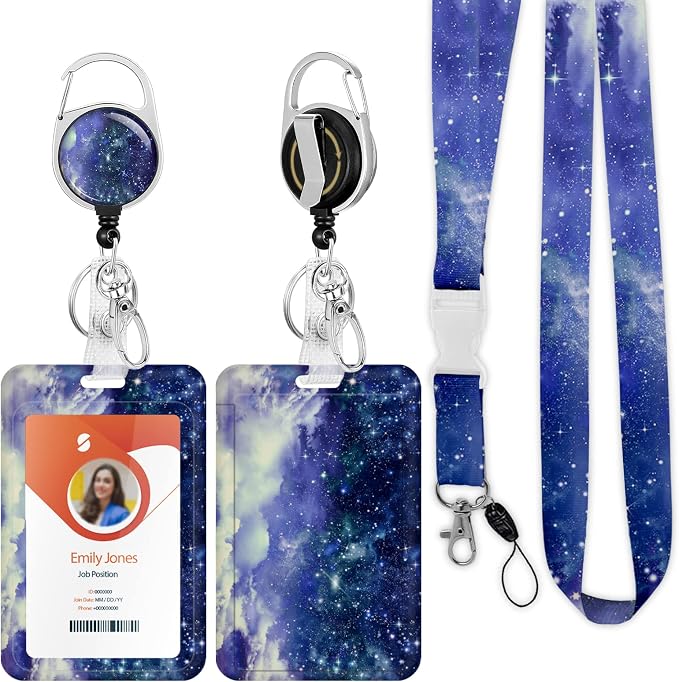ID Badge Holder with Lanyard, Retractable ID Badge Card Holders Detachable Neck by Boutilon