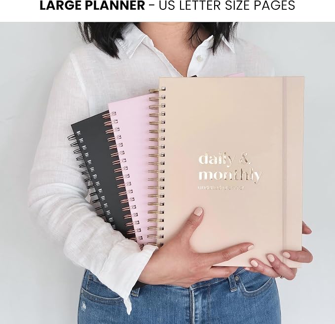 Undated Daily & Monthly Planner 2026-2027 | Hourly Schedule | Large 8.5" x 11" - Image 7