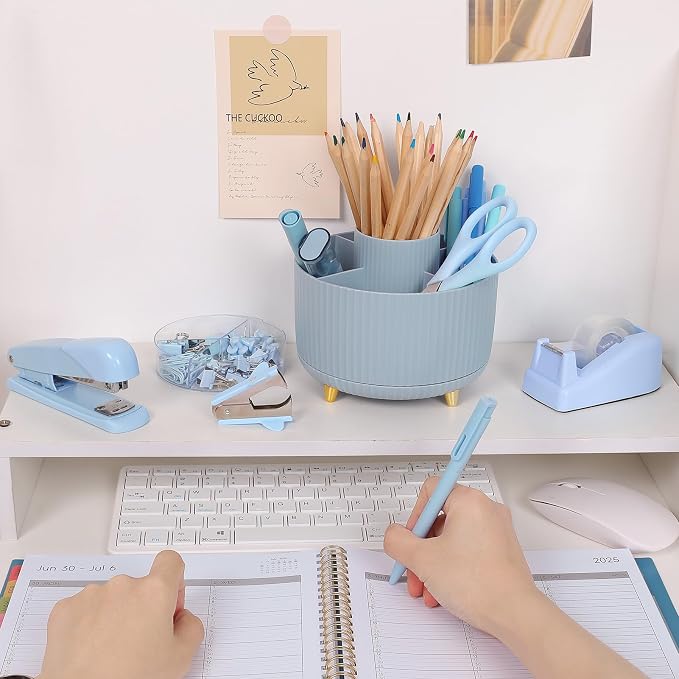 SKYDUE Desk Organizers and Accessories 10Pcs, 360-Degree Rotating Pen Holder - Image 7