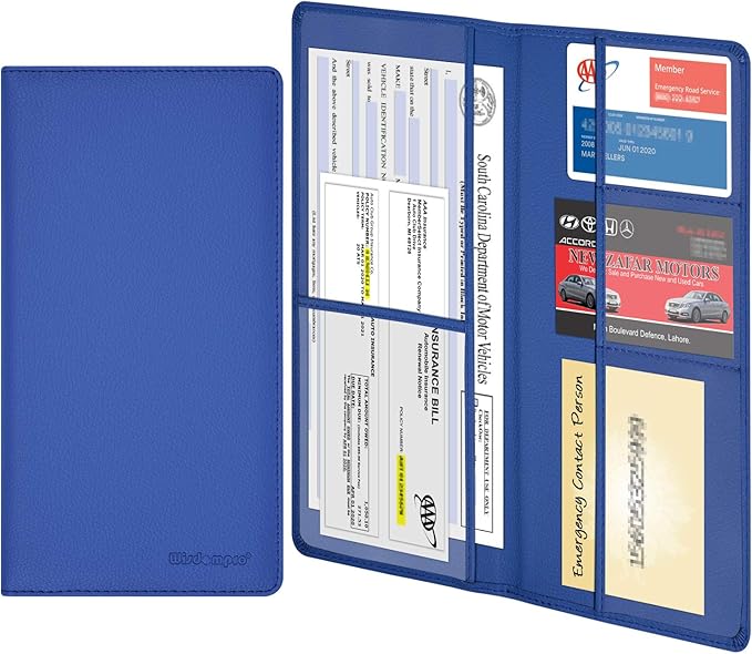 Wisdompro Car Document Holder Organiser, PU Leather Vehicle Insurance and by Wisdompro