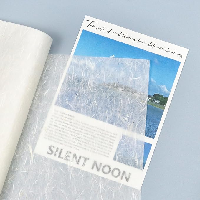 100 Sheets FIVEIZERO A4 Mulberry Paper Sheets Natural Fiber Rice Paper,8.3 x 11.7in Natural Decoupage Tissue Papers for Writing Painting, Decorative Papers, Card MakingPapers DIY Craft-DeskLoop Office