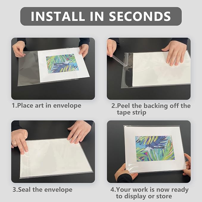 50 Pack Acid-Free Crystal Clear Sleeves Storage Bags - Image 7