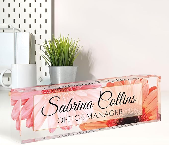 Name Plate for Desk, Desk Name Plate Personalized, Office Decor for Women Men by Spricoz