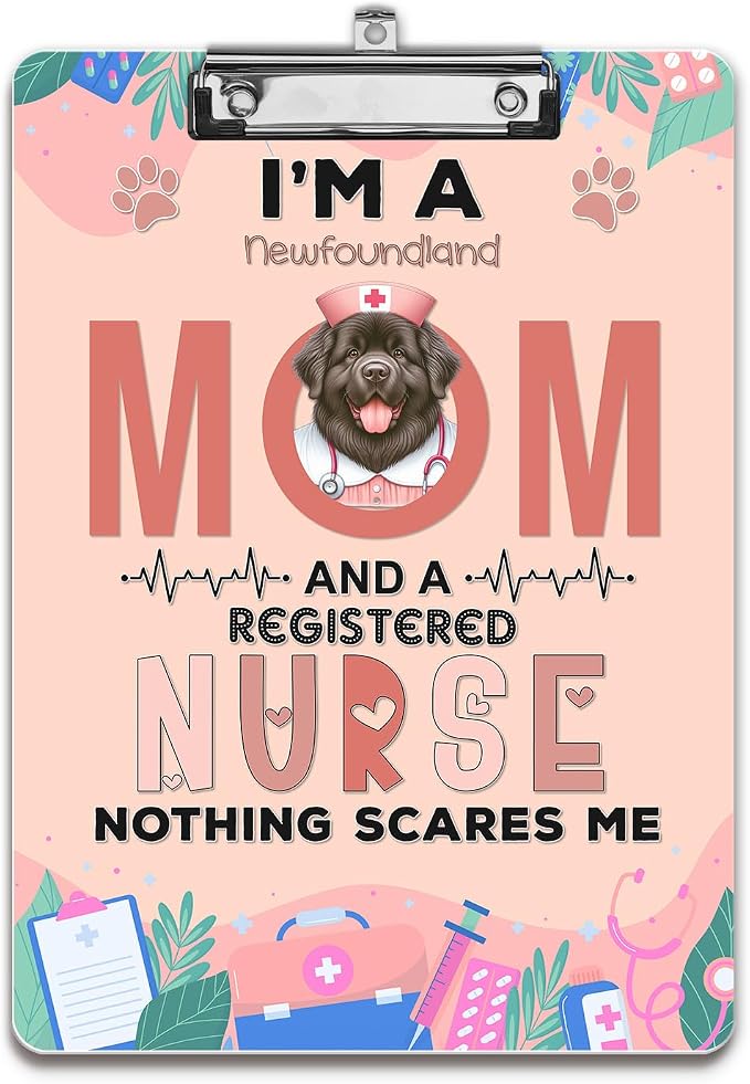 I'm a Newfoundland Mom and a Registered Nurse Nothing Scares Me Acrylic by Ninety3POD