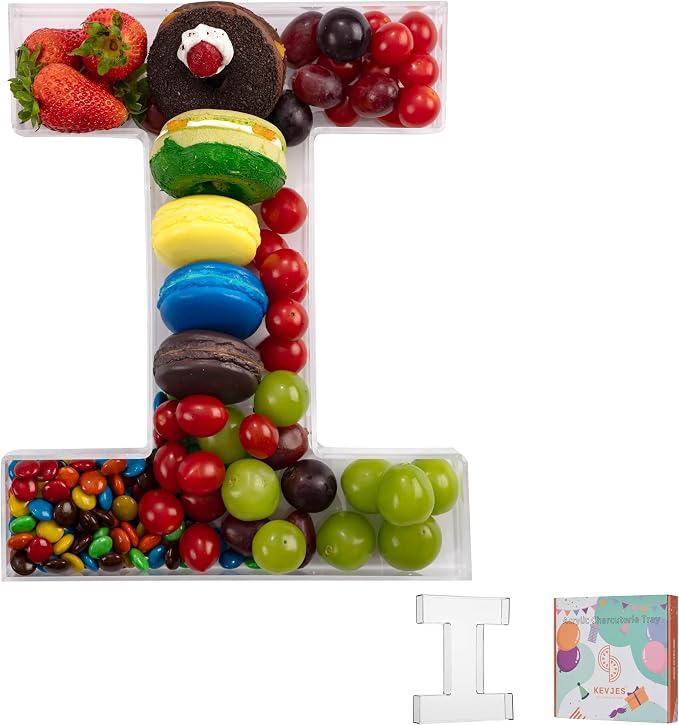 11" Clear Acrylic Letter & Number Charcuterie Tray-Reusable Fillable Alphabet by kevjes