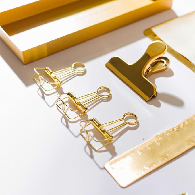 12 Pcs Gold Wire Binder Clips 2 inch Large Hollow Out Long Tail Binder Clips - Image 7