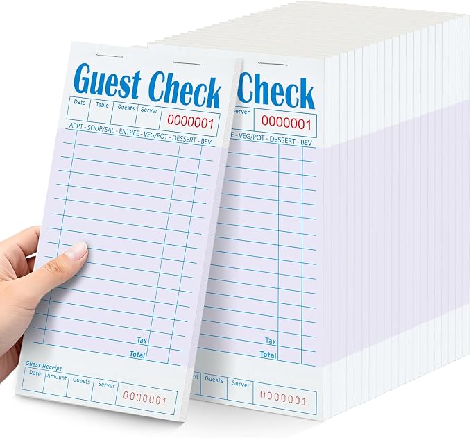 20 Pack/1000 Tickets Guest Checks Books by ZPARIK