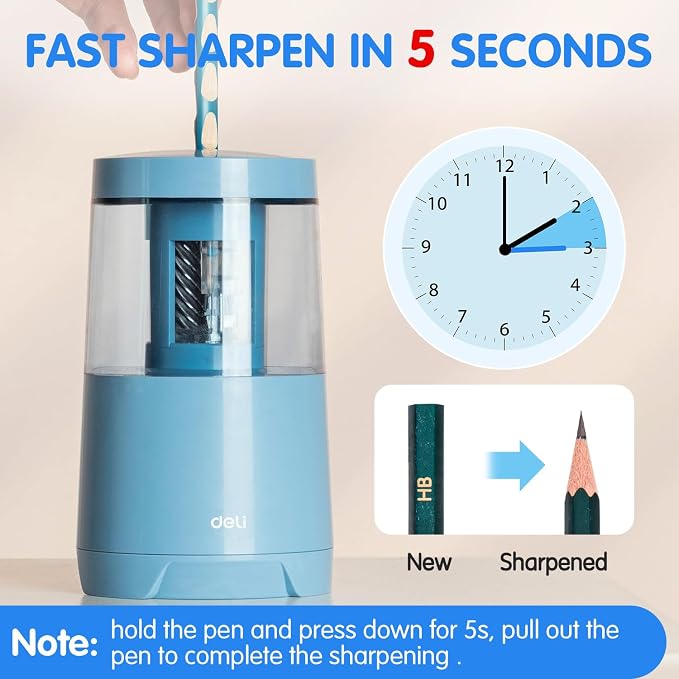 Deli Electric Pencil Sharpener, Automatic Pencil Sharpeners - Image 2