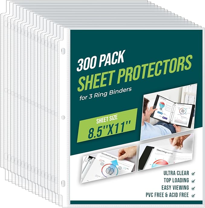 Sheet Protectors 8.5 x11 Inch Clear Page Protectors by UPZDER