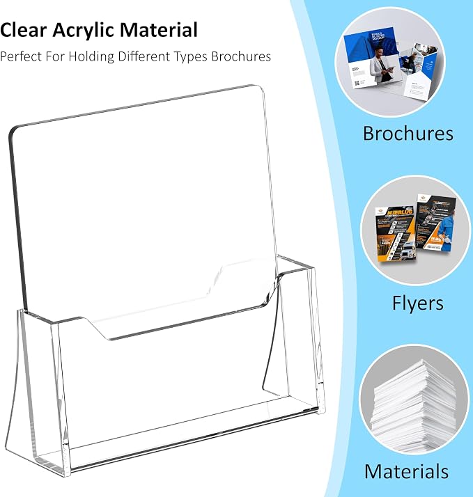 Acrylic Brochure Holder 8.5 x 11 inch 4 Pack - Image 4