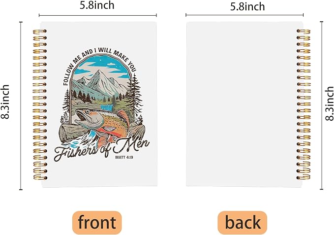 Trout Fish Christian Notebook Journal, Matthew 4:19 Bible Notebook - Image 5