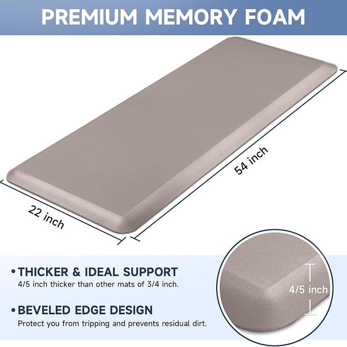 4/5 Inch Thick Kitchen Mats for Floor, StepRite Kitchen Rug for Standing Desk - Image 2