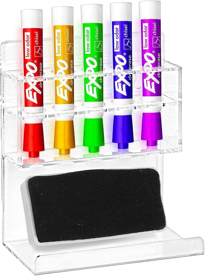 MyGift Wall Mounted Clear Acrylic Dry Erase Marker Holder Organizer by MyGiftHome