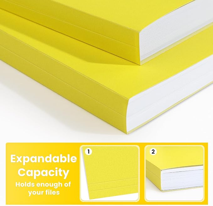 SUNEE File Folders Letter Size Yellow, 100 Pack Manilla Folders 8.5 x 11 - Image 6