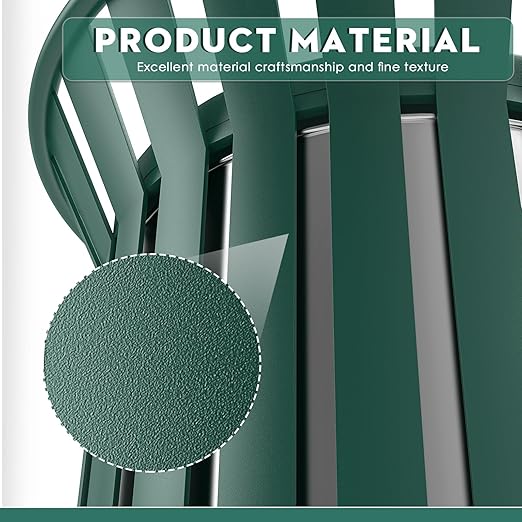 25.2IN Round Large Outdoor Trash Can, Heavy Duty Metal Slatted Garbage Can Outdoor, All Weather Resistant Commercial Garbage Cans, Waste Receptacle in Park, Beach, Patio, Green-DeskLoop Office