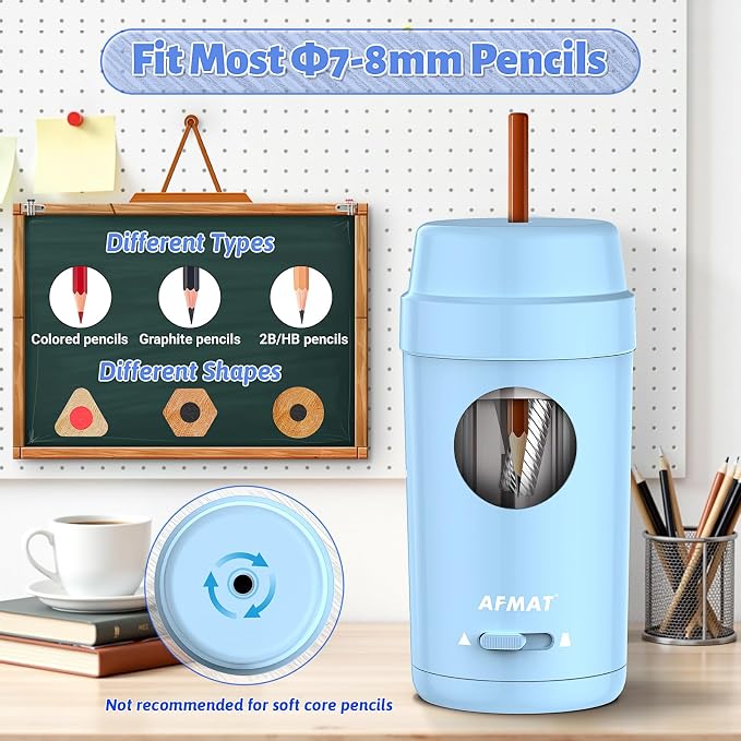 AFMAT Electric Pencil Sharpener, Auto in & Out, Fully Automatic Pencil Sharpener - Image 3