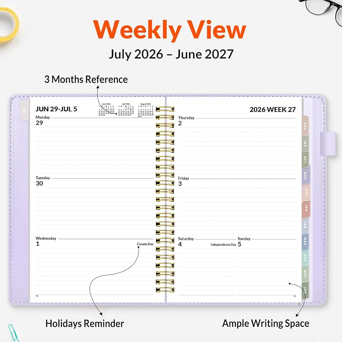 SUNEE 2026-2027 Weekly & Monthly Planner 6.4"x8.5" - Image 3