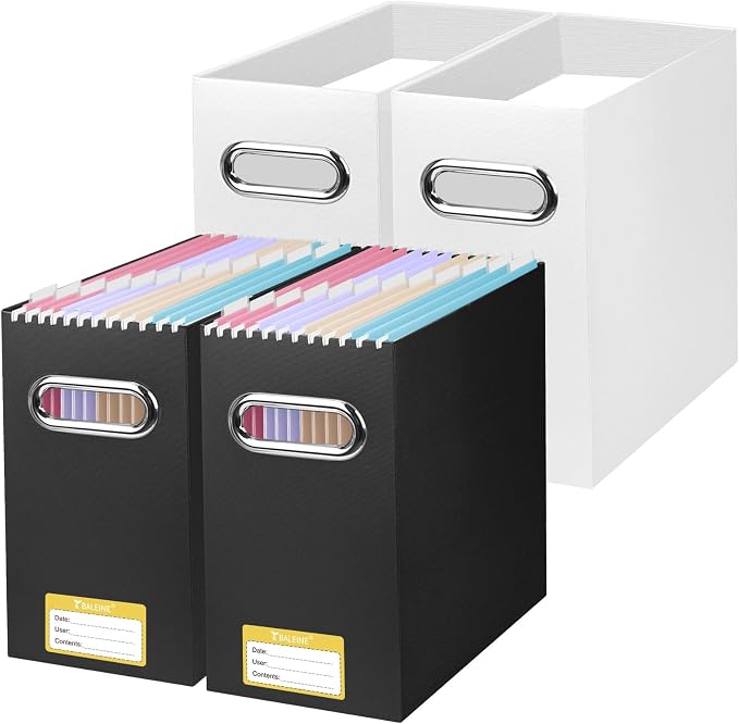 BALEINE File Organizer Box, Cardboard File Folder Organizer by BALEINE