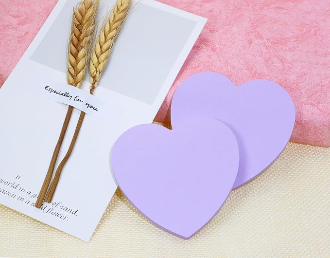 Mini Skater 2 Pack Kraft Paper Sticky Notes Heart Shaped Self-Stick Blank Book - Image 3