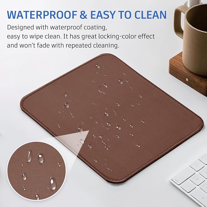 Brown Mouse Pad, 10.2 x 8.2Inch, Non-Slip Waterproof Rubber - Image 6